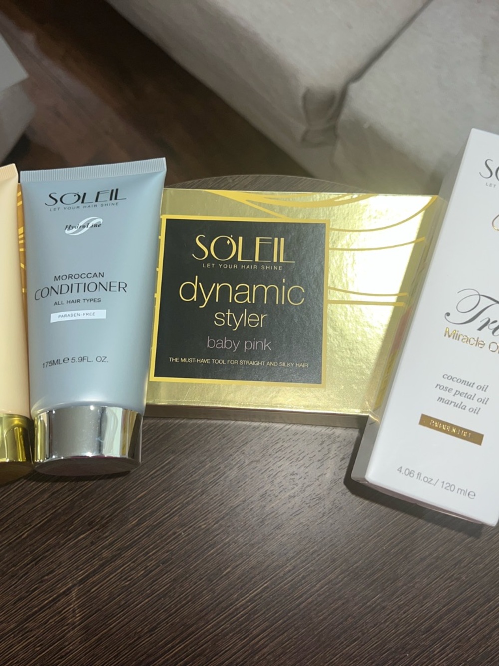 SOLEIL Styler in Baby Pink Hair Tool with Miracle Oil +shampoo conditioner